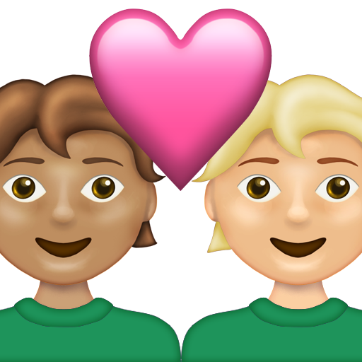 Couple with Heart: Person, Person, Medium Skin Tone, Medium-Light Skin Tone