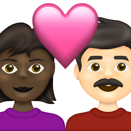 Couple with Heart: Woman, Man, Dark Skin Tone, Light Skin Tone