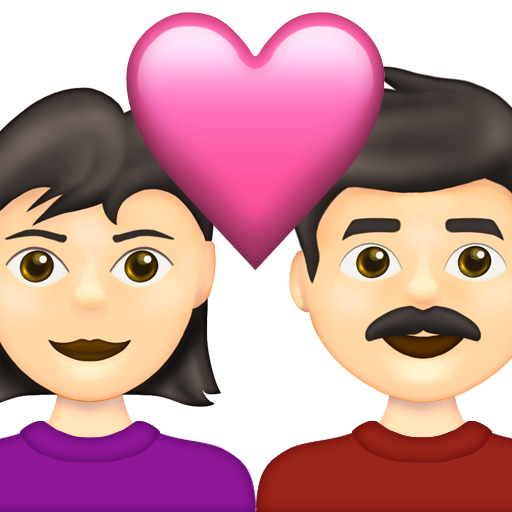 Couple with Heart: Woman, Man, Light Skin Tone
