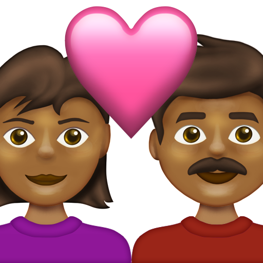 Couple with Heart: Woman, Man, Medium-Dark Skin Tone