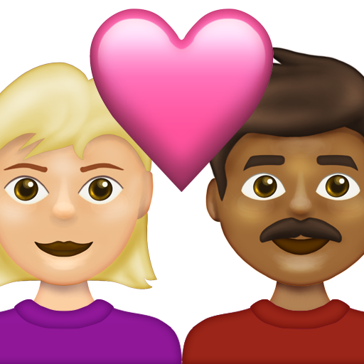 Couple with Heart: Woman, Man, Medium-Light Skin Tone, Medium-Dark Skin Tone