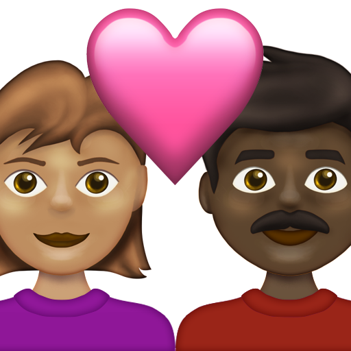 Couple with Heart: Woman, Man, Medium Skin Tone, Dark Skin Tone