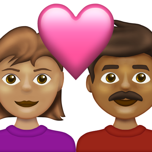Couple with Heart: Woman, Man, Medium Skin Tone, Medium-Dark Skin Tone