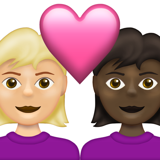 Couple with Heart: Woman, Woman, Medium-Light Skin Tone, Dark Skin Tone