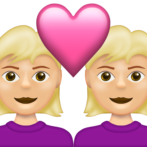Couple with Heart: Woman, Woman, Medium-Light Skin Tone
