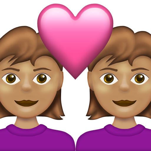 Couple with Heart: Woman, Woman, Medium Skin Tone