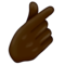 Hand with Index Finger and Thumb Crossed: Dark Skin Tone