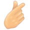 Hand with Index Finger and Thumb Crossed: Light Skin Tone