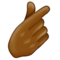 Hand with Index Finger and Thumb Crossed: Medium-Dark Skin Tone