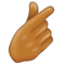Hand with Index Finger and Thumb Crossed: Medium Skin Tone