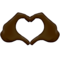 Heart Hands: Dark Skin Tone