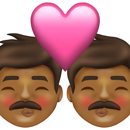 Kiss: Man, Man, Medium-Dark Skin Tone