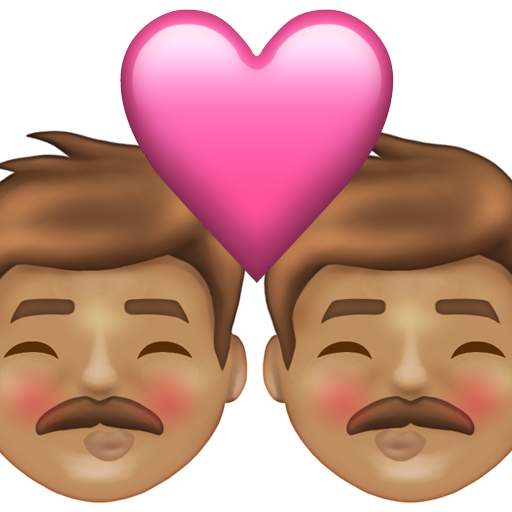 Kiss: Man, Man, Medium Skin Tone