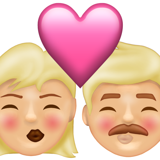Kiss: Woman, Man, Medium-Light Skin Tone