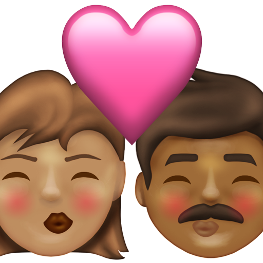 Kiss: Woman, Man, Medium Skin Tone, Medium-Dark Skin Tone