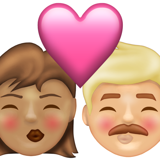 Kiss: Woman, Man, Medium Skin Tone, Medium-Light Skin Tone