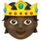 Person with Crown: Dark Skin Tone