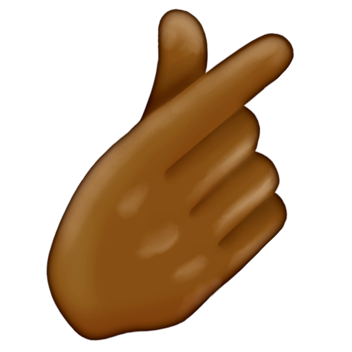 Hand with Index Finger and Thumb Crossed: Medium-Dark Skin Tone