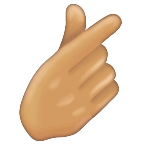 Hand with Index Finger and Thumb Crossed: Medium-Light Skin Tone