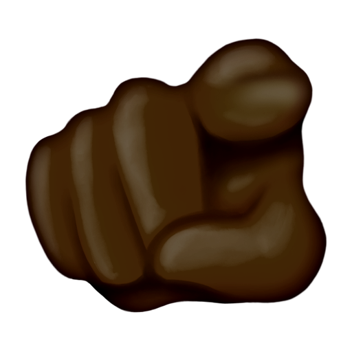 Index Pointing at the Viewer: Dark Skin Tone