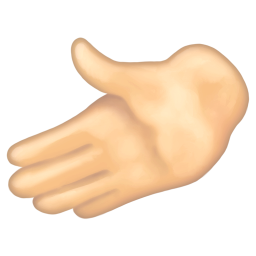 Leftwards Hand: Light Skin Tone