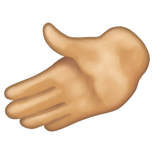 Leftwards Hand: Medium-Light Skin Tone