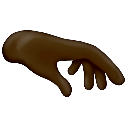 Palm Down Hand: Dark Skin Tone