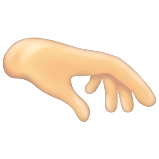 Palm Down Hand: Light Skin Tone
