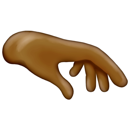 Palm Down Hand: Medium-Dark Skin Tone
