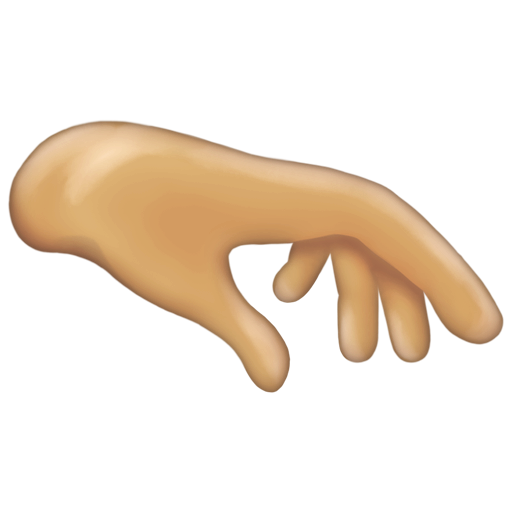 Palm Down Hand: Medium-Light Skin Tone