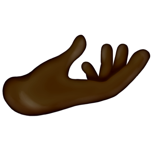 Palm Up Hand: Dark Skin Tone