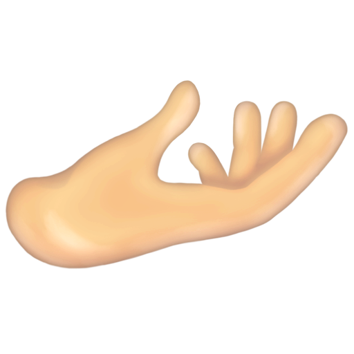 Palm Up Hand: Light Skin Tone