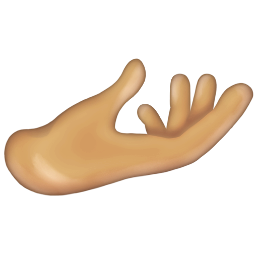Palm Up Hand: Medium-Light Skin Tone