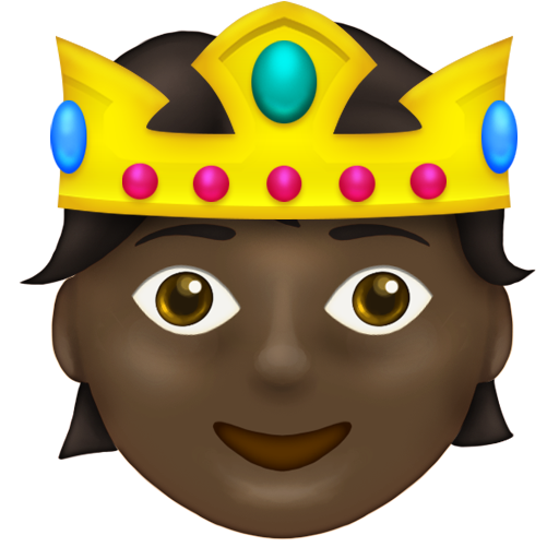 Person with Crown: Dark Skin Tone