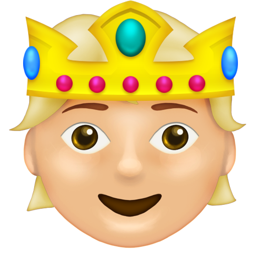 Person with Crown: Medium-Light Skin Tone
