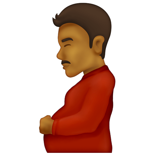 Pregnant Man: Medium-Dark Skin Tone