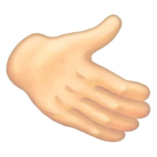 Rightwards Hand: Light Skin Tone