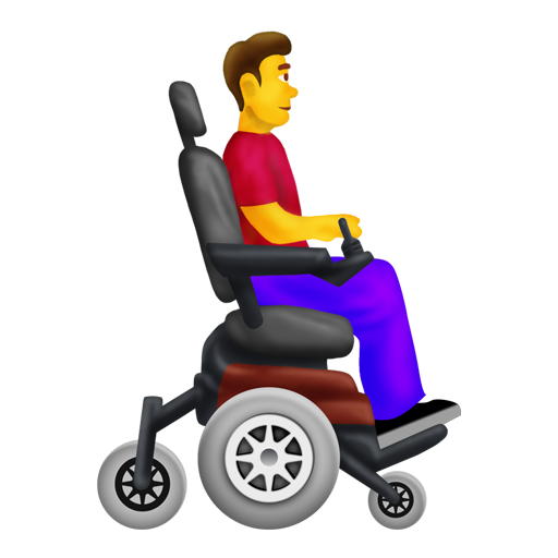 Man in Motorized Wheelchair Facing Right