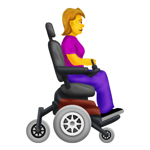 Woman in Motorized Wheelchair Facing Right
