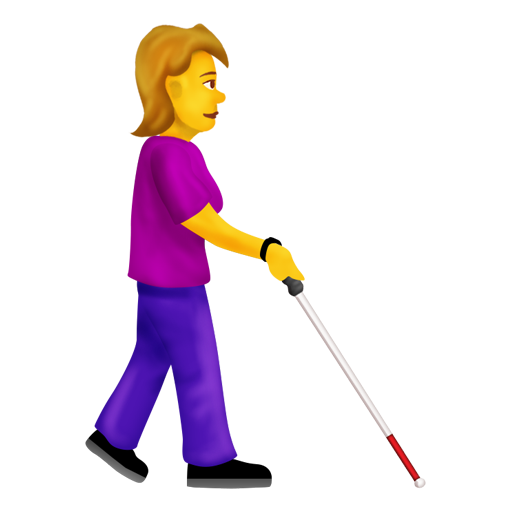 Woman with White Cane Facing Right