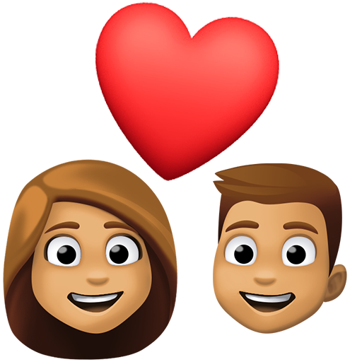 Casal Apaixonado: Tom de Pele Médio