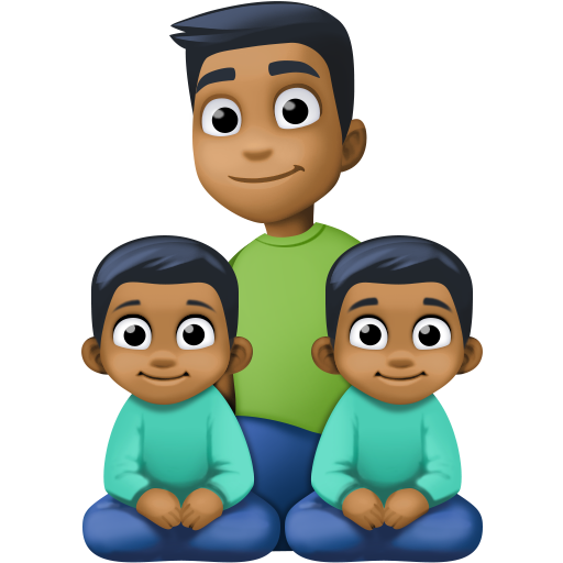 Família - Homem: Tom de Pele Médio-Escuro, Menino: Tom de Pele Médio-Escuro, Menino: Tom de Pele Médio-Escuro