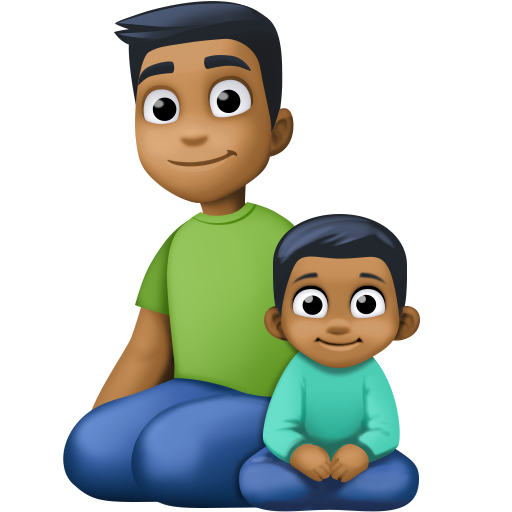 Família - Homem: Tom de Pele Médio-Escuro, Menino: Tom de Pele Médio-Escuro