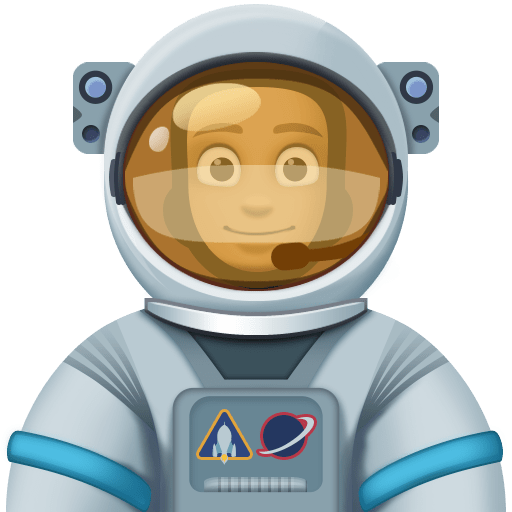 Astronauta Homem: Tom de Pele Médio-Escuro