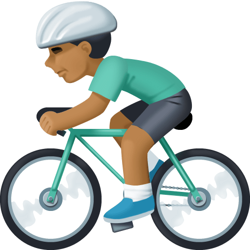 Homem Ciclista: Tom de Pele Médio-Escuro