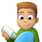 Homem Alimentando Bebê: Tom de Pele Médio-Claro