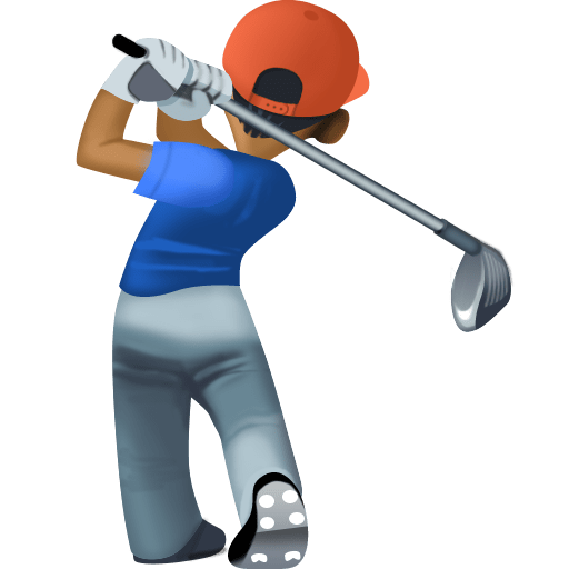 Homem Golfista: Tom de Pele Médio-Escuro