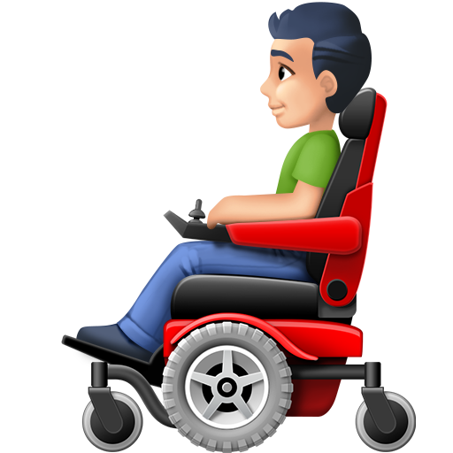 Homem Em Cadeira De Rodas Motorizada: Tom de Pele Claro
