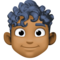 Homem: Tom de Pele Médio-Escuro, Cabelo Cacheado
