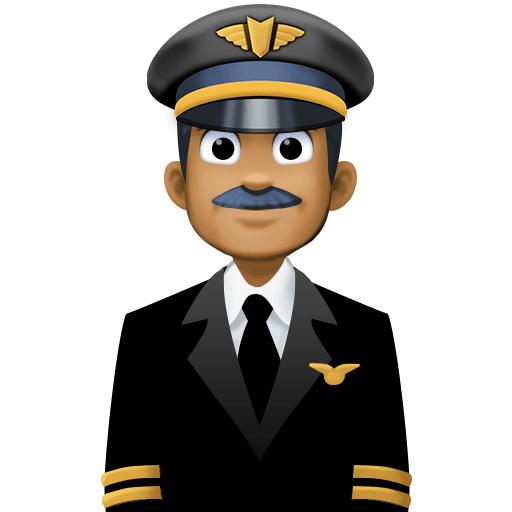 Piloto De Avião Homem: Tom de Pele Médio-Escuro